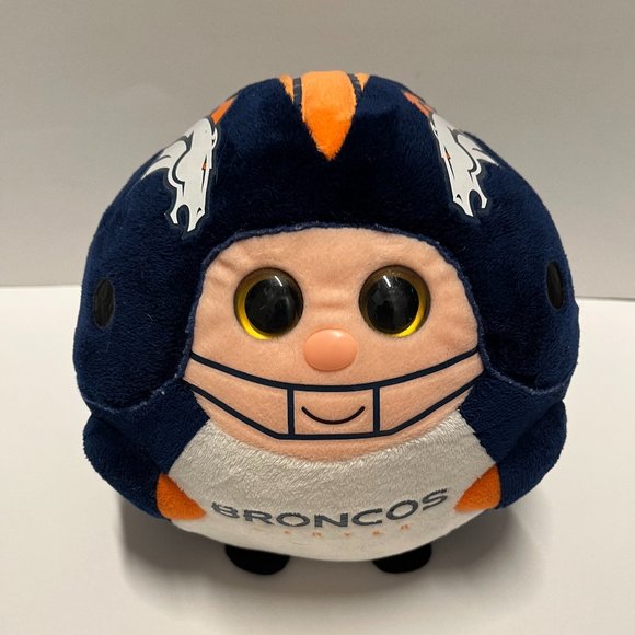 TY BEANIE BALLZ Denver Broncos Stuffed Plush Ball - 8 inch - Picture 1 of 4